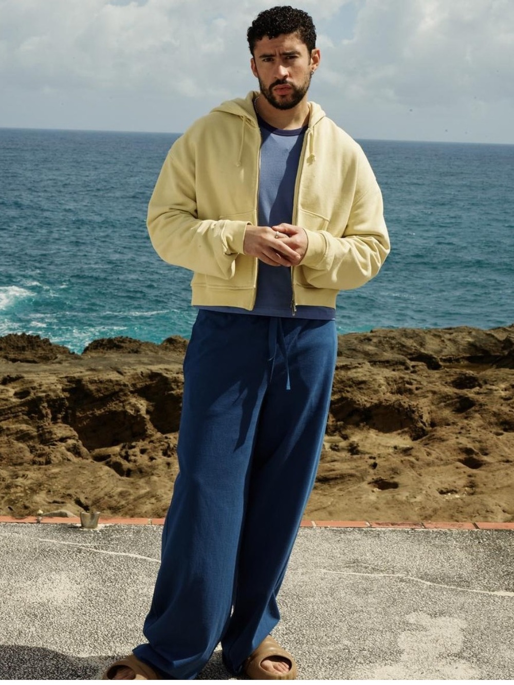 Bad Bunny x Zara Benito Antonio Collection Relaxed Fit Jogging Pants Navy Blue M